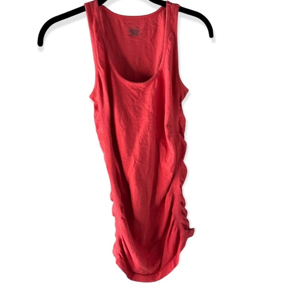 Athleta Tops Athleta Womens Red Organic Cotton Scoop Neck Ruched